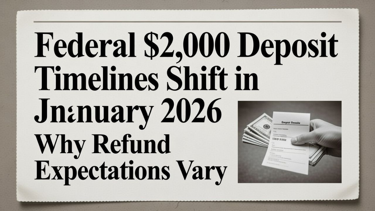 $2,000 Federal Deposit Timelines Shift in January 2026 — Why Refund Expectations Vary